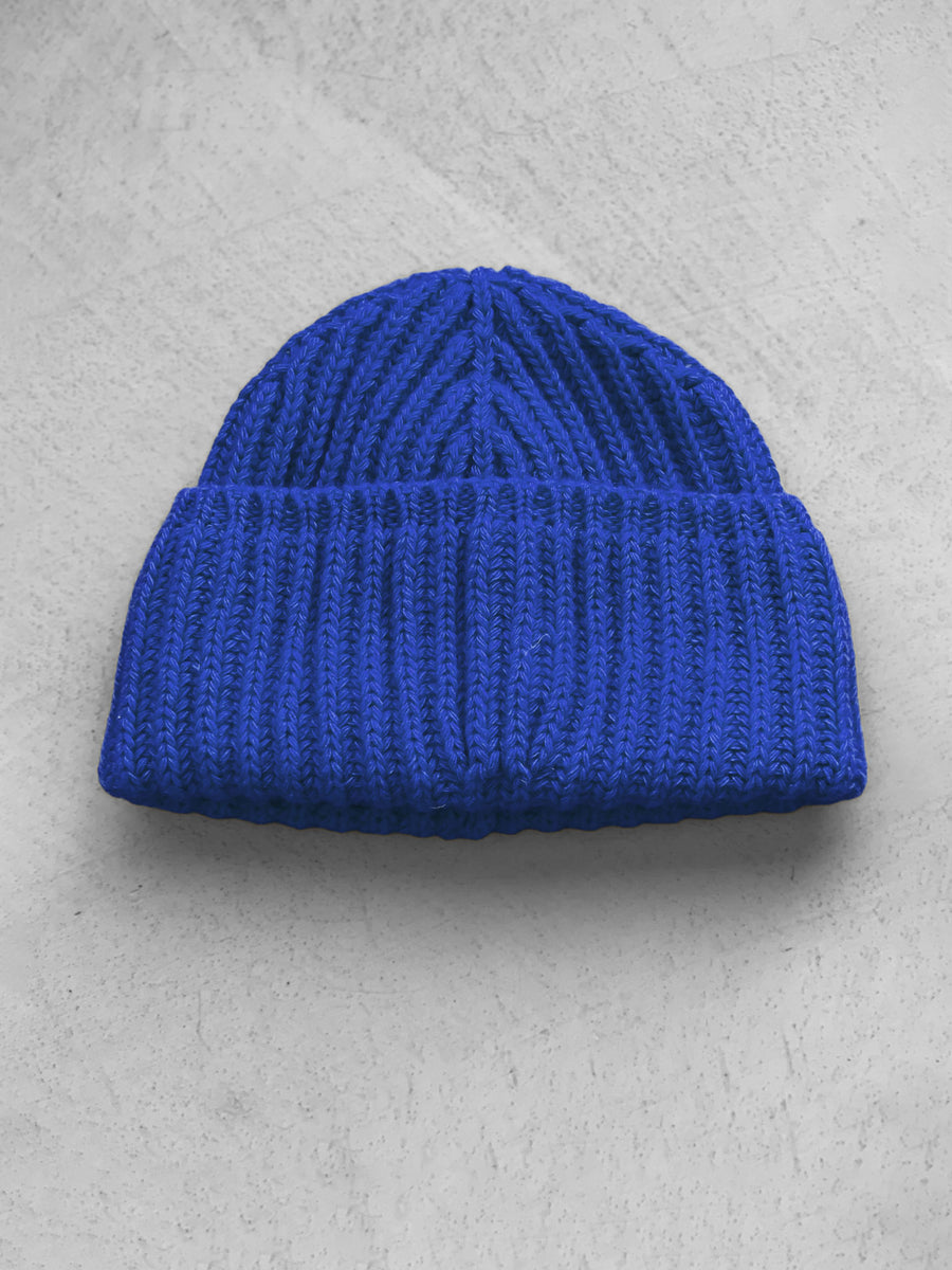 The Cousteau Beanie | 100% Lambswool Blue Watch Cap
