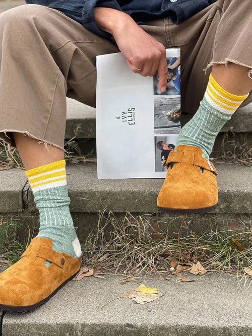 The Sango | Men's Slub Crew Length Socks by Ivy Ellis Socks