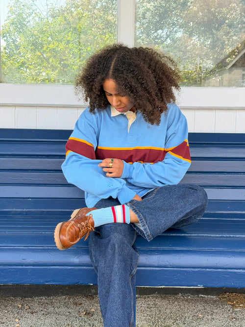 The Mayday in Sky Blue | Unisex Rugby Shirt