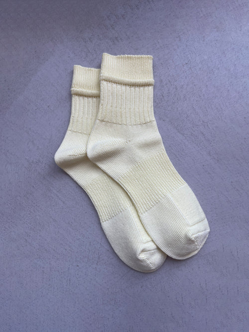 The Boro Ivory | Men's Crew Length Socks by Ivy Ellis Socks 