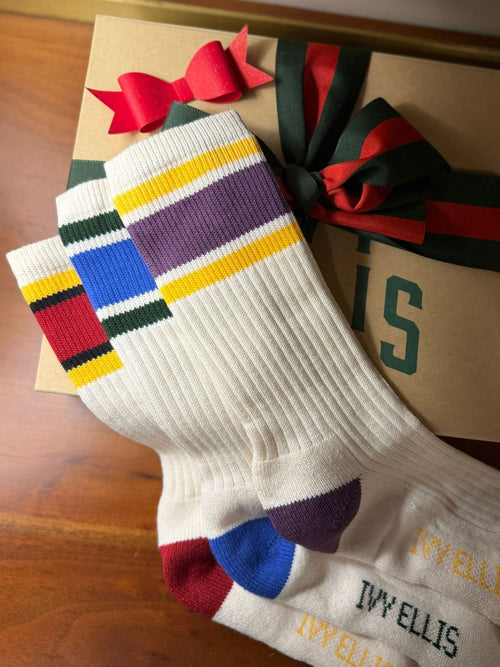 The Vintage Sports Gift Set | Men's Crew Sock 3 Pack + Gift Box