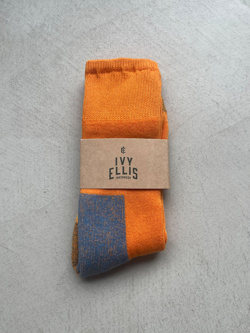 The Seabird | Women's Crew Length Socks in sock wrap